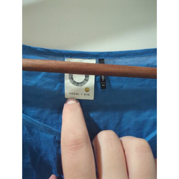 Akemi + Kin Anthropologie Blue Eyelet Meadow Midi Dress - Picture 4 of 6